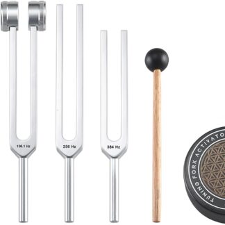 Votre bilan bien-être, au quotidien 3 Weytoll Diapasons pour la guérison (128 Hz, 136,1 Hz, 256 Hz, 384 Hz), lestés/non lestés. Instruments sonores pour le yoga, la méditation, l'ancrage et l'équilibre émotionnel.