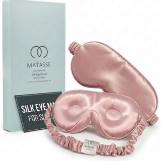 Votre bilan bien-être, au quotidien 8 MATASSE Masque de Nuit Soie de Mûrier 100% 22 Mommes Grade 6A – Profilé 3D 14mm, Bandeau pour les Yeux Homme et Femme, Sangle Réglable – Rose