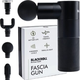 Pistolet de massage BLACKROLL® FASCIA GUN - masseur pour les muscles et les fascias - niveaux d'intensité réglables pour le massage du dos, des épaules, du cou et des jambes