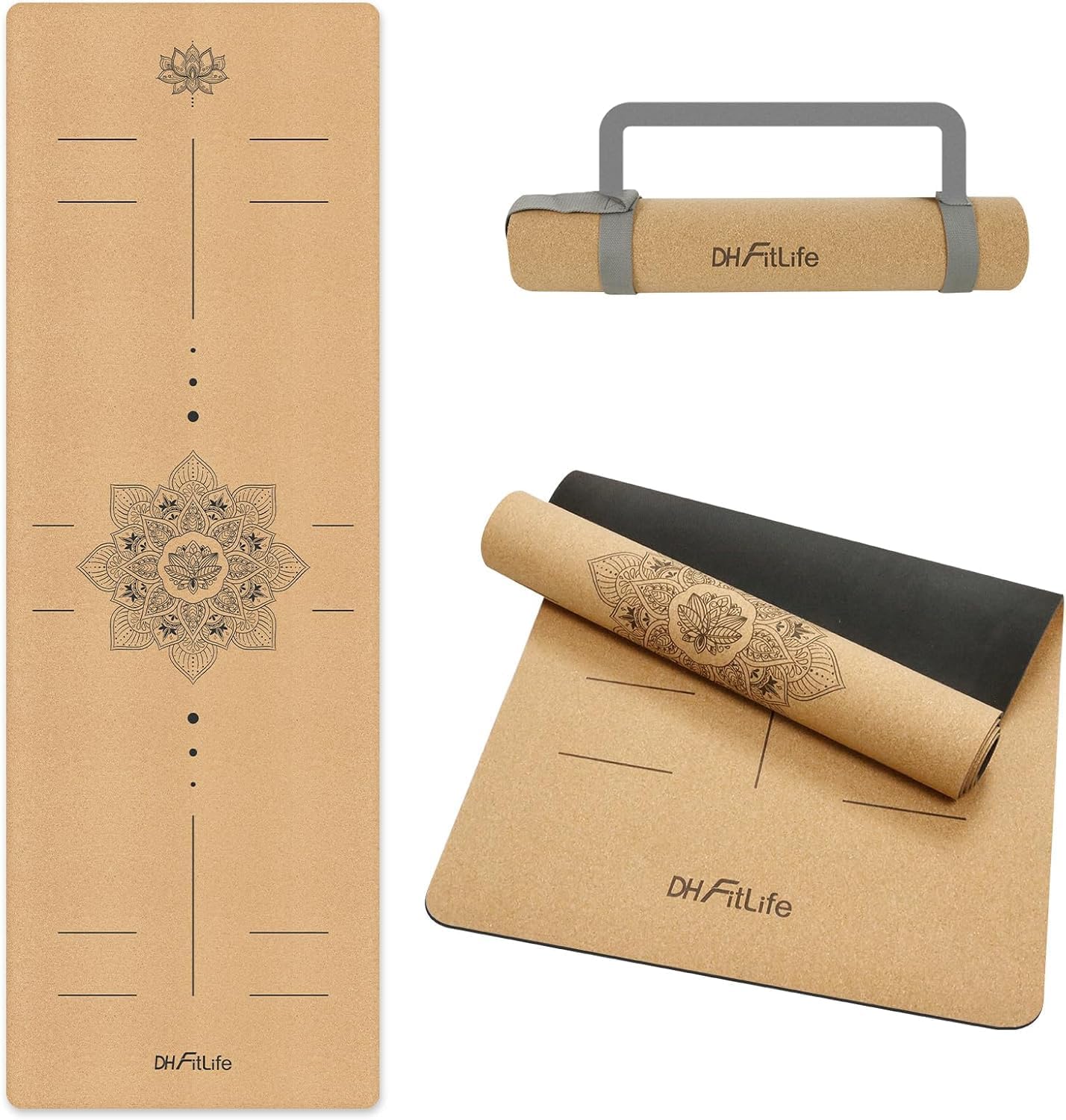 Yoga avec le tapis de yoga liège antidérapant 1 DH FitLife Tapis Yoga Liège Antidérapant Caoutchouc Naturel Pilates Fit